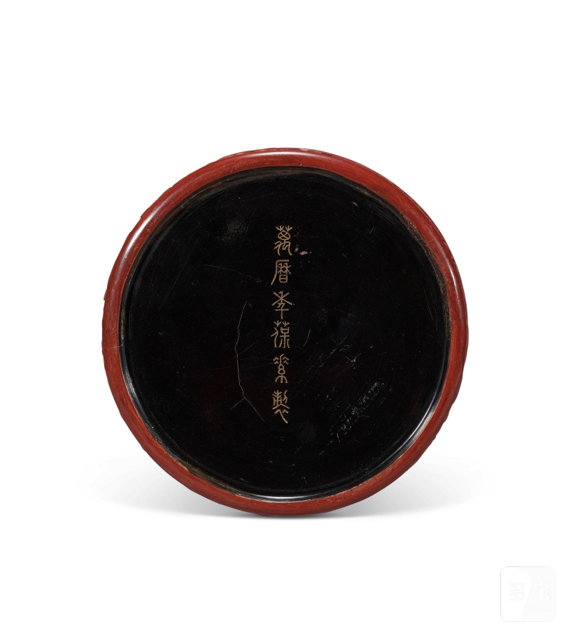 BOÎTE COUVERTE CIRCULAIRE EN LAQUE ROUGE À DÉCOR DE PIVOINES  CHINE, DYNASTIE MING (1368-1644) - 图3